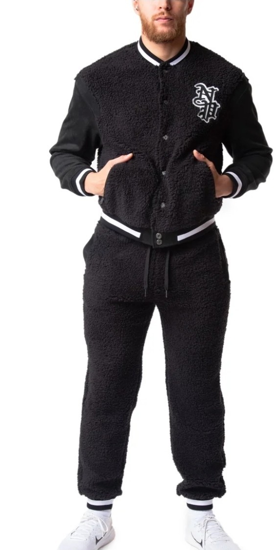 NWT NASTY PIG NP VARSITY JACKET BLACK XXLARGE XXL Sherpa Gay Intrest 🐽 2XL 
