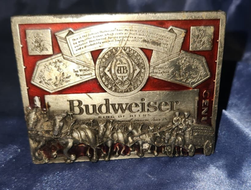 Vintage Budweiser Metal Belt buckle - \