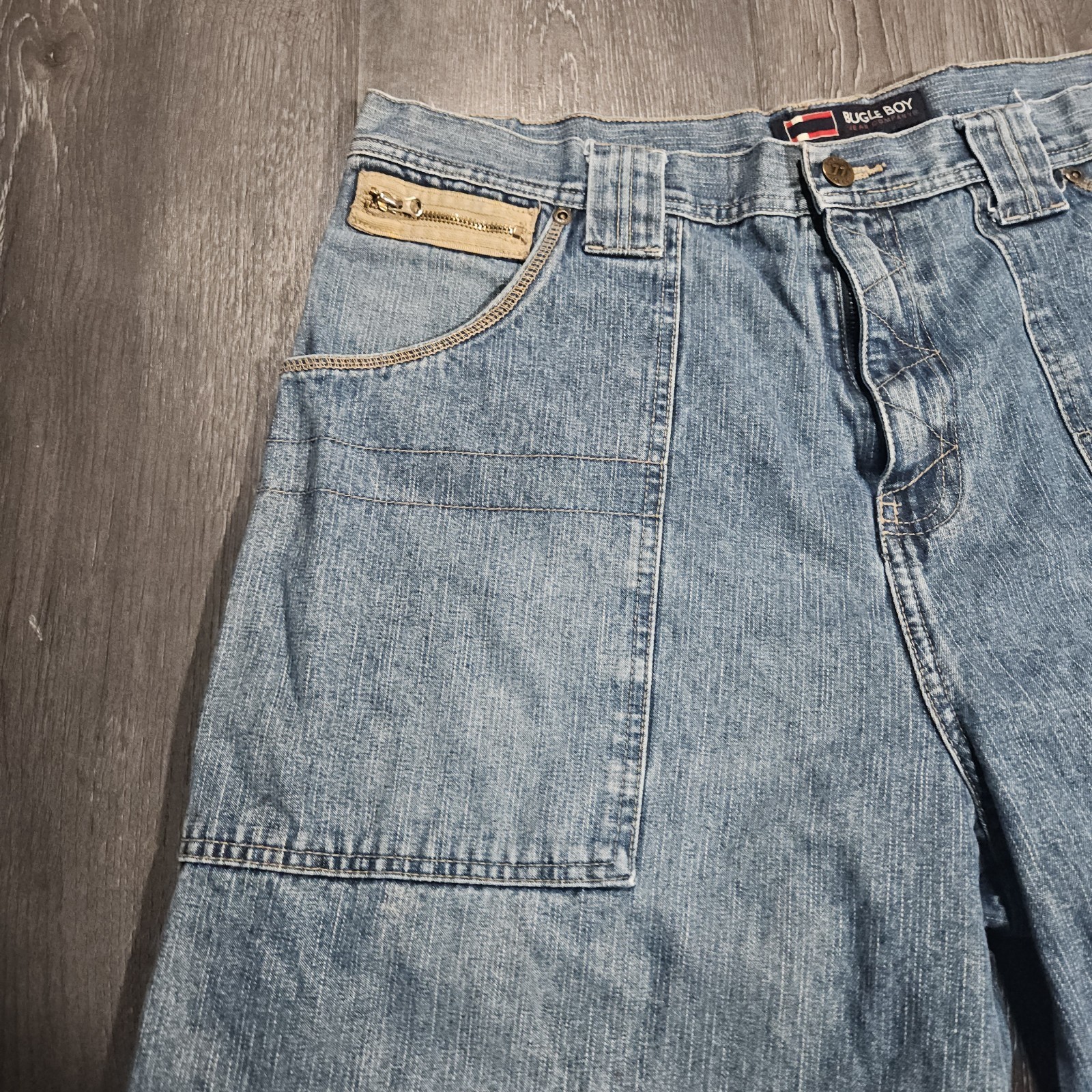 Vintage Bugle Boy Carpenter Denim Shorts Men 38 Cargo Baggy 90s Grunge Skater