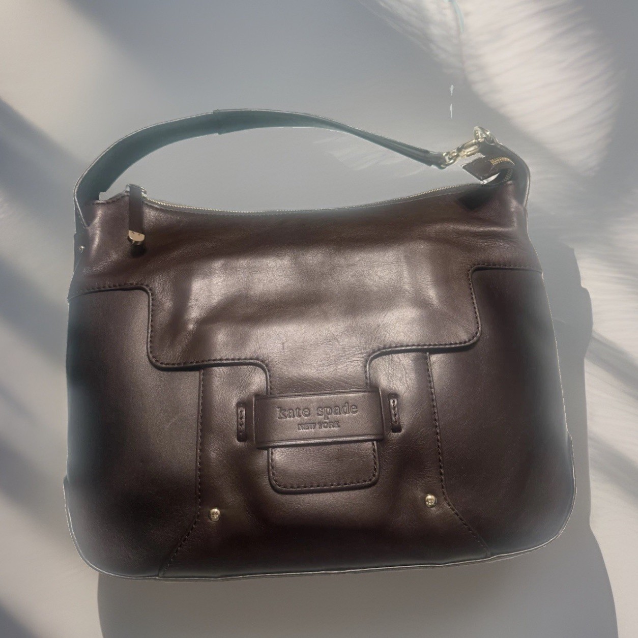 Authentic Kate Spade New York Dark Brown Leather Shoulder Bag