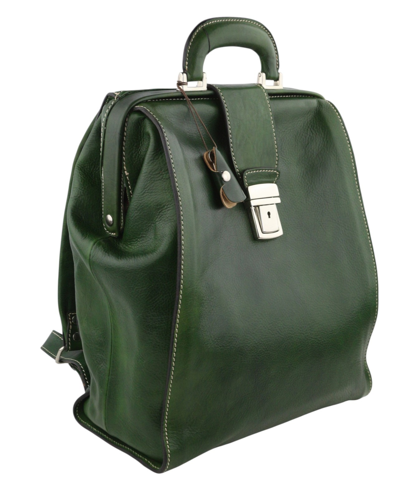 Time RESISTANCE Men Bag A Brief Story Of Time OS Green Leather Backpack RRP400
