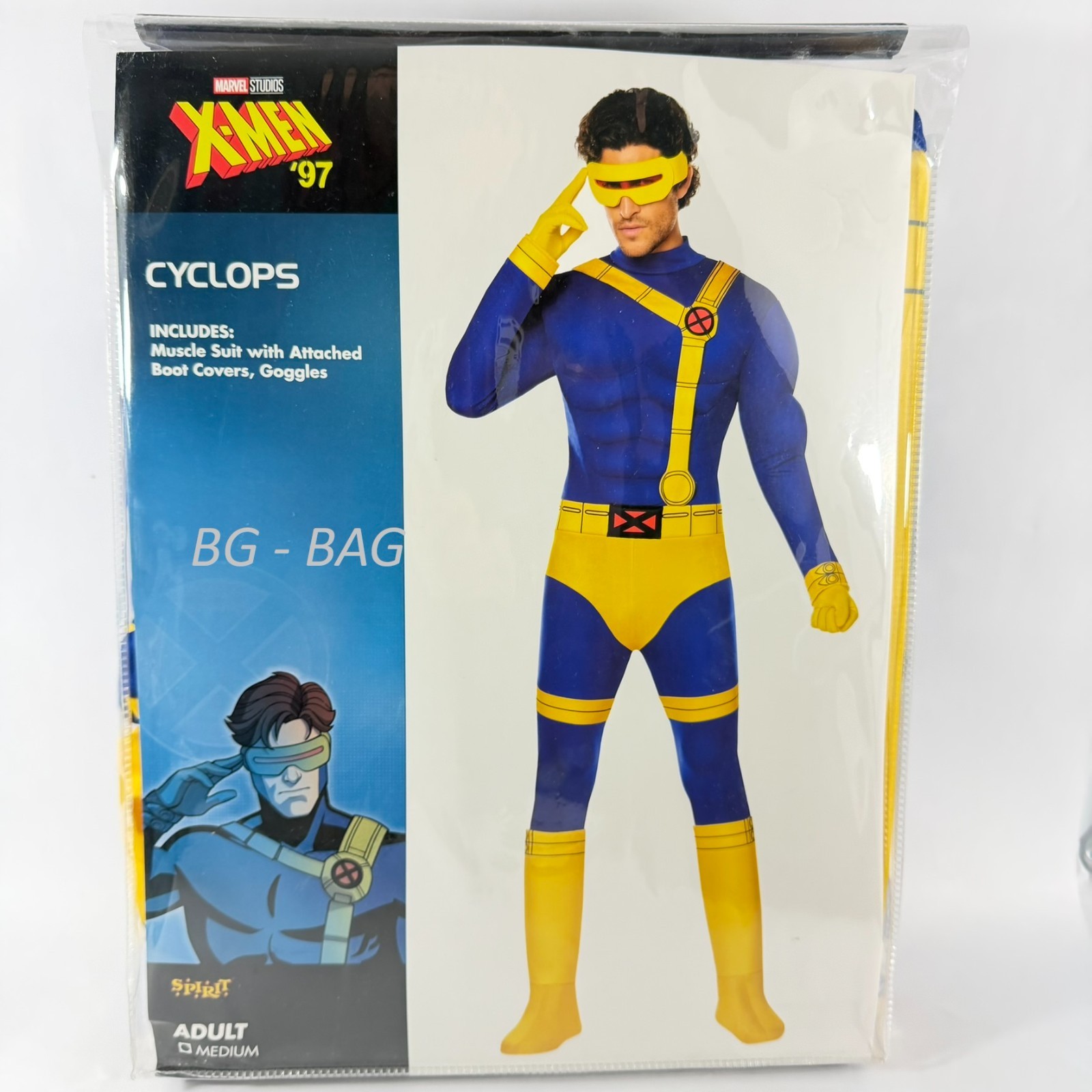 X-Men \'97 CYCLOPS Adult MEDIUM Muscle Suit Costume LICENSED Spirit Halloween