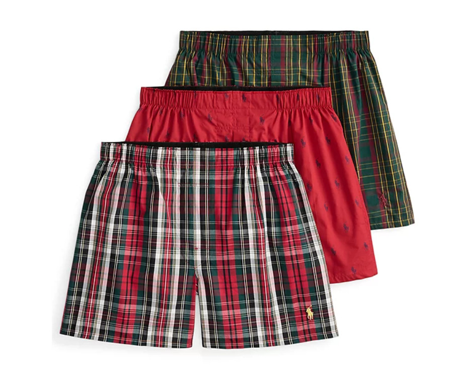 Polo Ralph Lauren Men's Classic Fit Woven Boxer Shorts 3 Pack Underwear