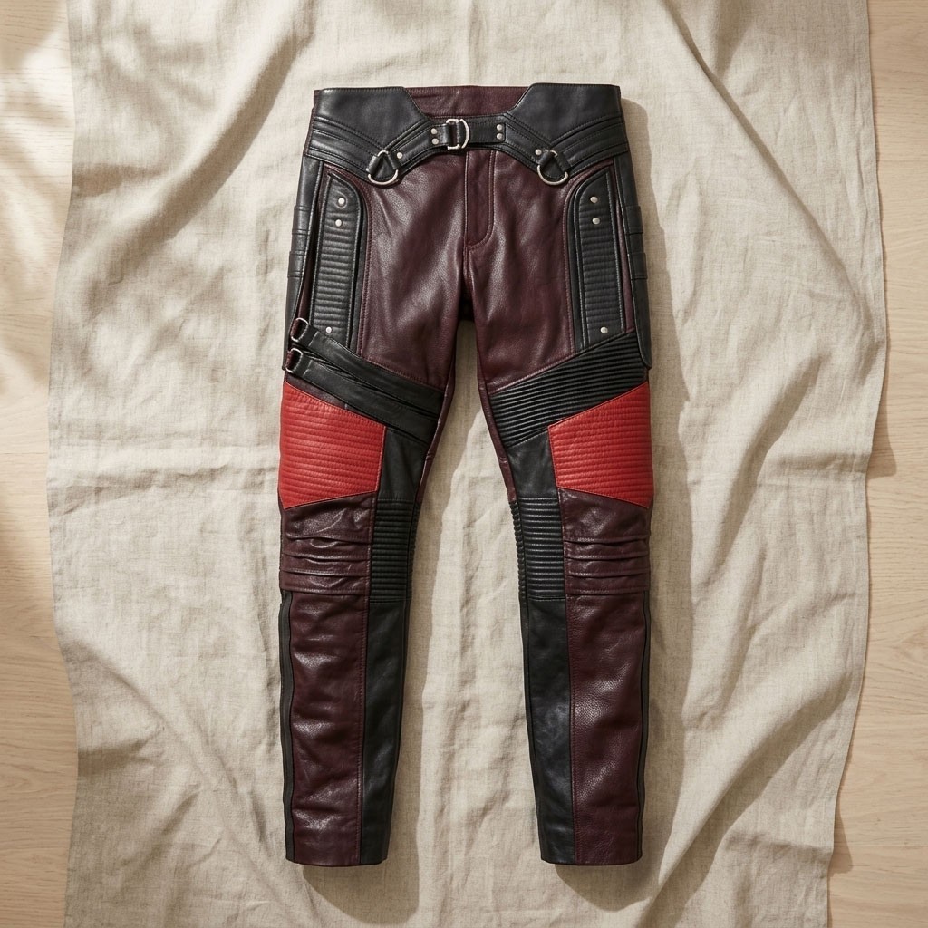 Mens Lord Leather Pants - Space Fighter Galaxy Warrior Costume Bottoms Men Women