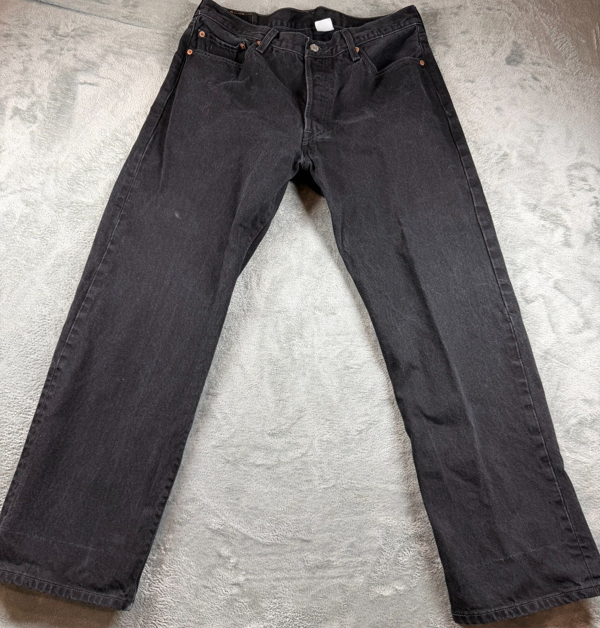 Vtg Levi\'s 501 Black Jeans Men 36x30 Button Fly Straight Leg Distressed