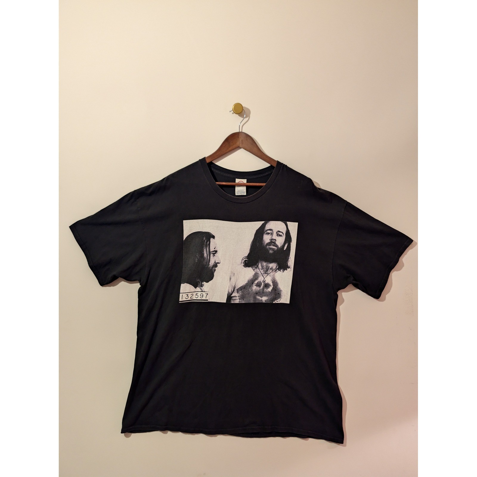 Delta George Carlin Mugshot Graphic Tee Mens 2XL Black Excellent VTG Comedy