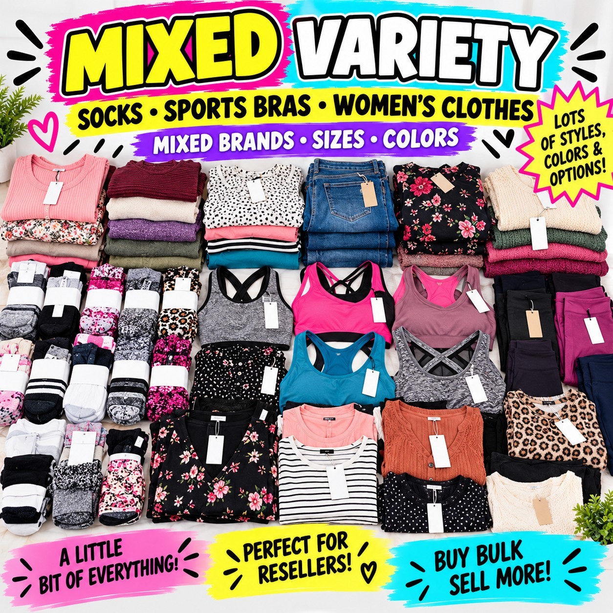 100 Pc Women's Clothing Reseller Lot NEW Amazon Brands Dresses Top 