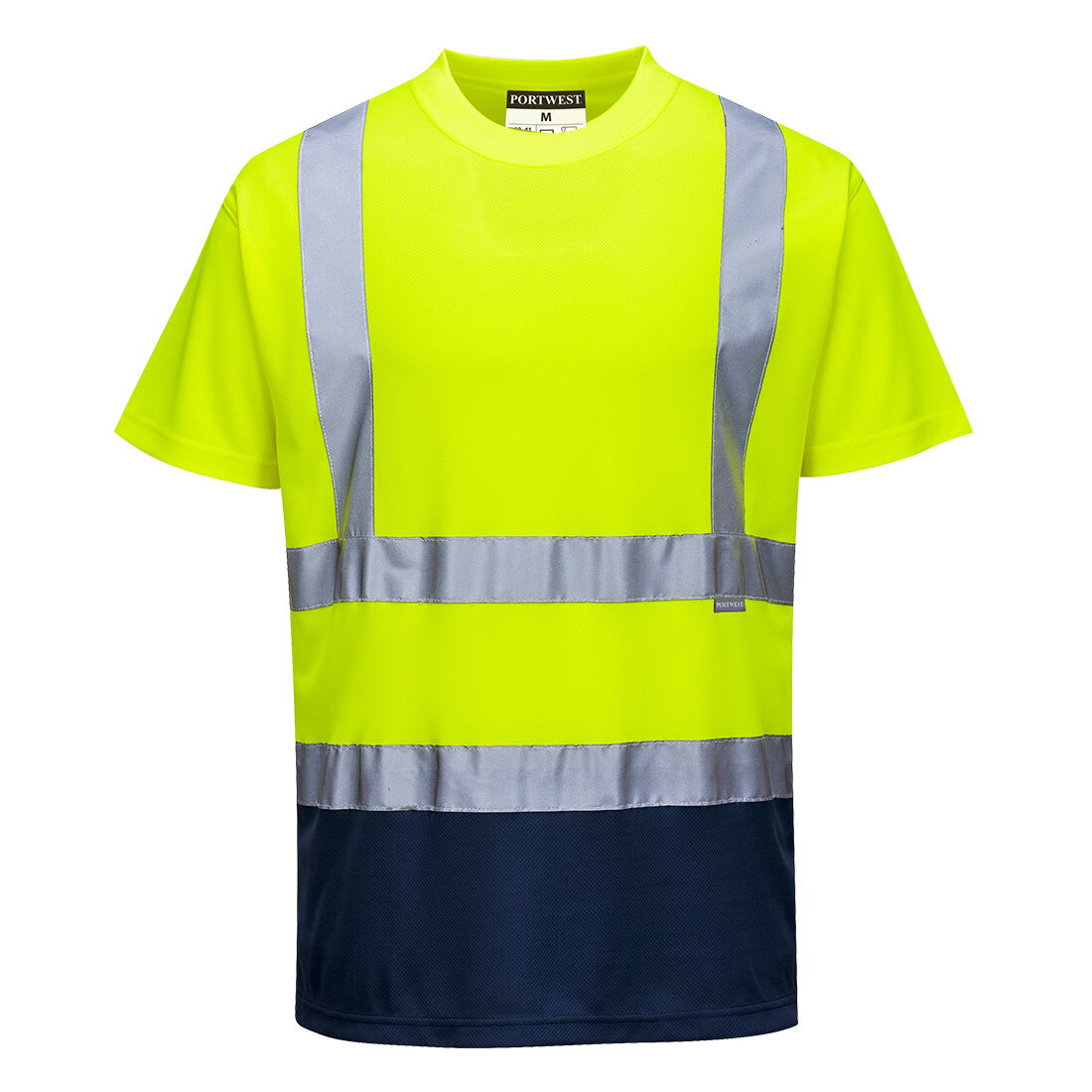 Portwest S378 Hi-Vis Contrast T-Shirt Reflective Breathable Wicking Short Sleeve