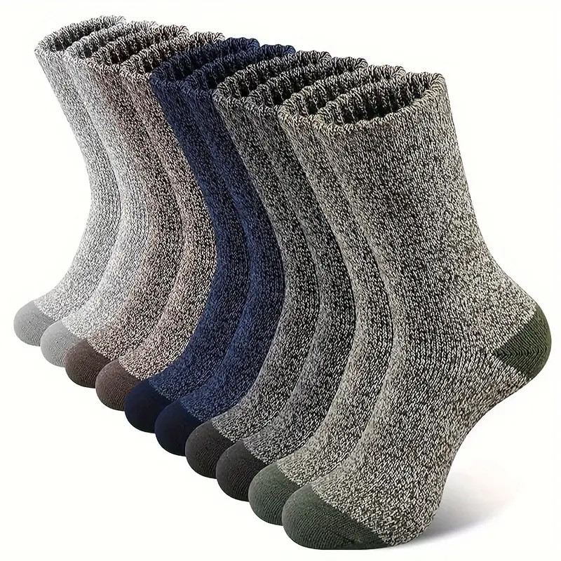 5 Pairs Thick Thermal Hiking Socks for Men Cold Weather Winter