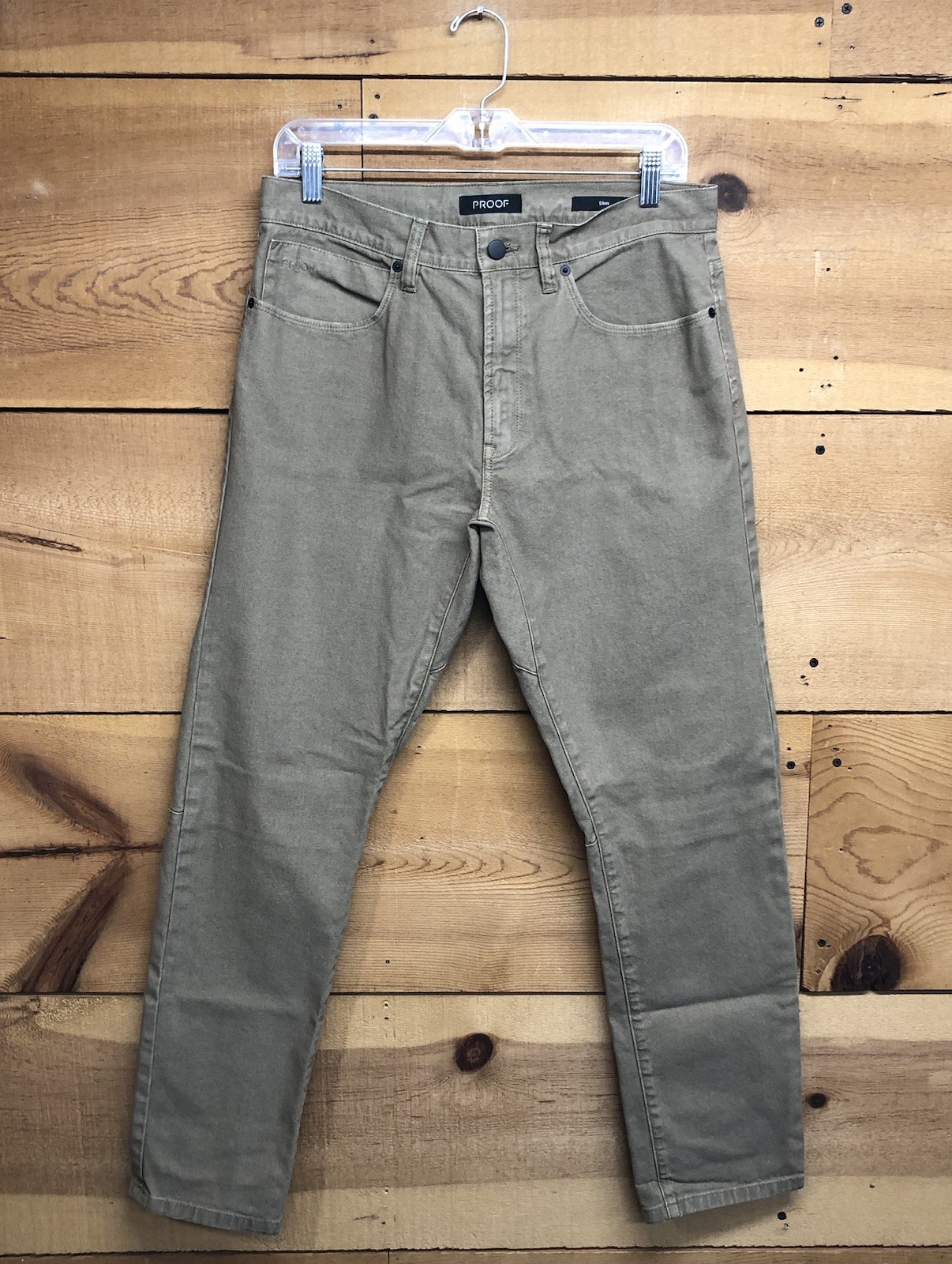 Proof Rover Slim Workwear Pants Mens Size 31x30 Stretch Canvas Casual Beige