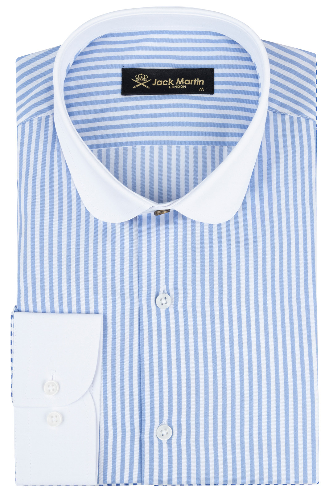 Jack Martin Mens Stripe Club Collar Long Sleeve Vintage Dress Shirts For Men