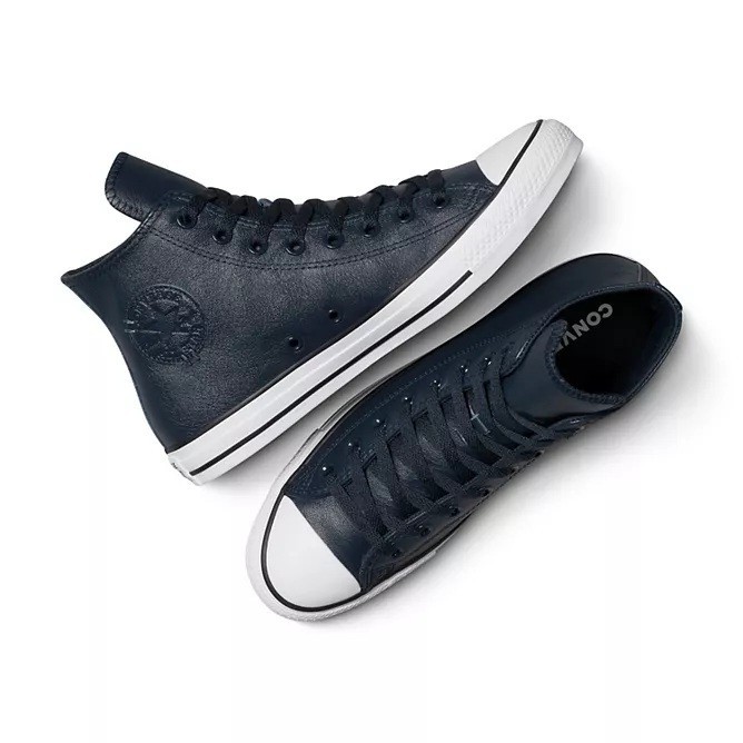 NIB Converse Chuck Taylor Hi Navy LEATHER Sneakers A13276C Mens 9 Wmn 11