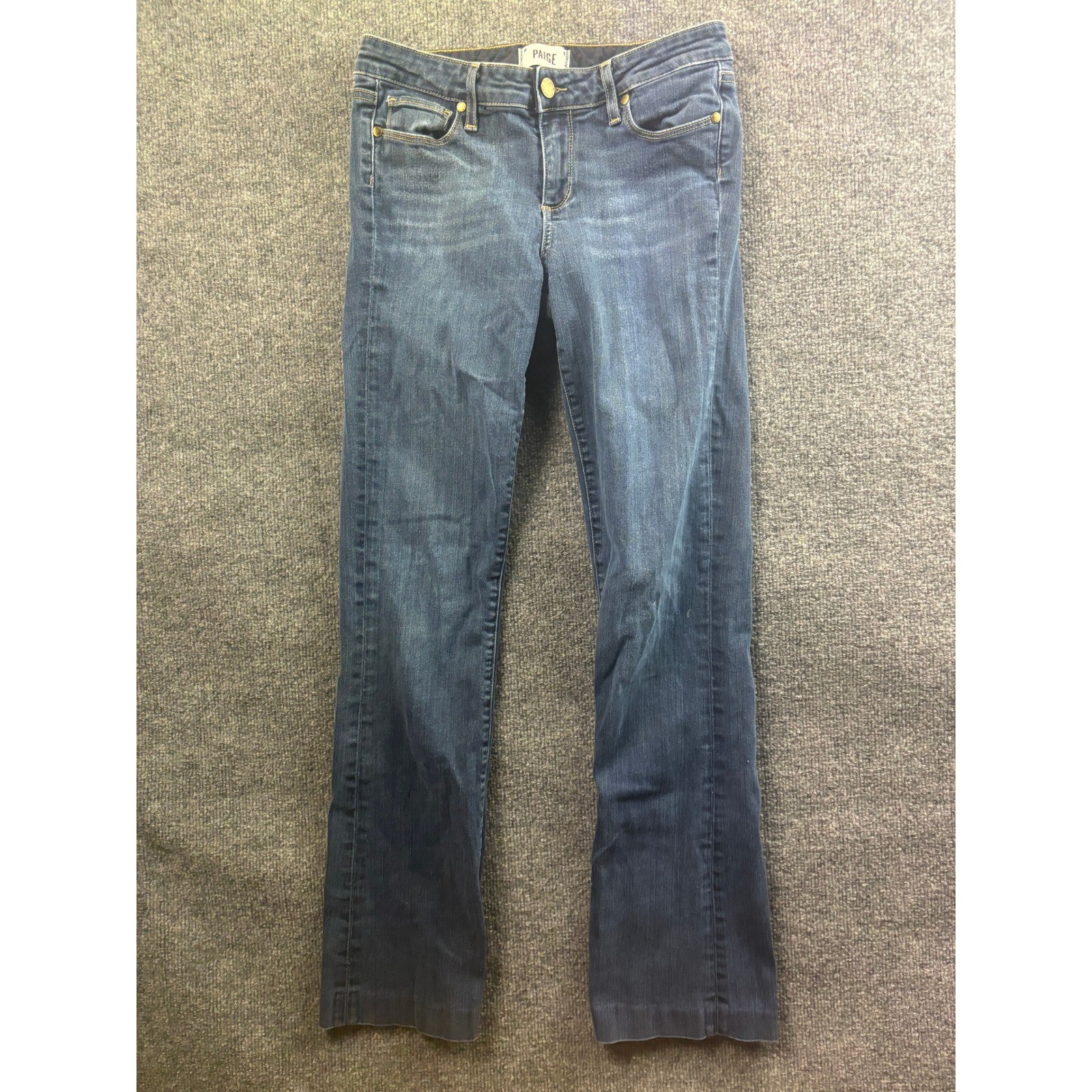 PAIGE Manhattan Bootcut Jeans Womens 29 Blue Dark Wash Stretch Denim
