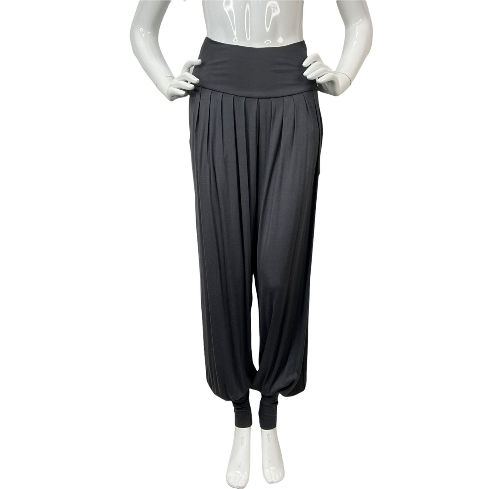 Lovestitch Pants Womens Sz M? Gray Harem Relaxed Knit Flat Waist Sample Nwt $62