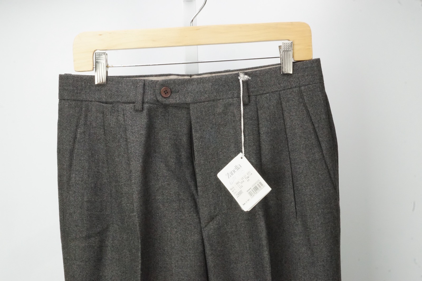 Zanella Johnny Gray Woven Wool Mens Dress Pants Sz 46 EU BRAND NEW