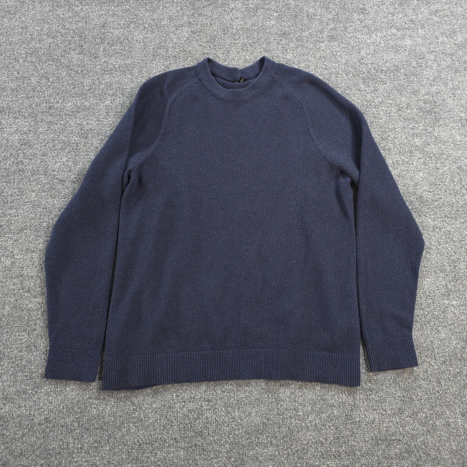 Lululemon Sweater Mens Large Blue Textured Knit Crewneck Pullover Casual Preppy
