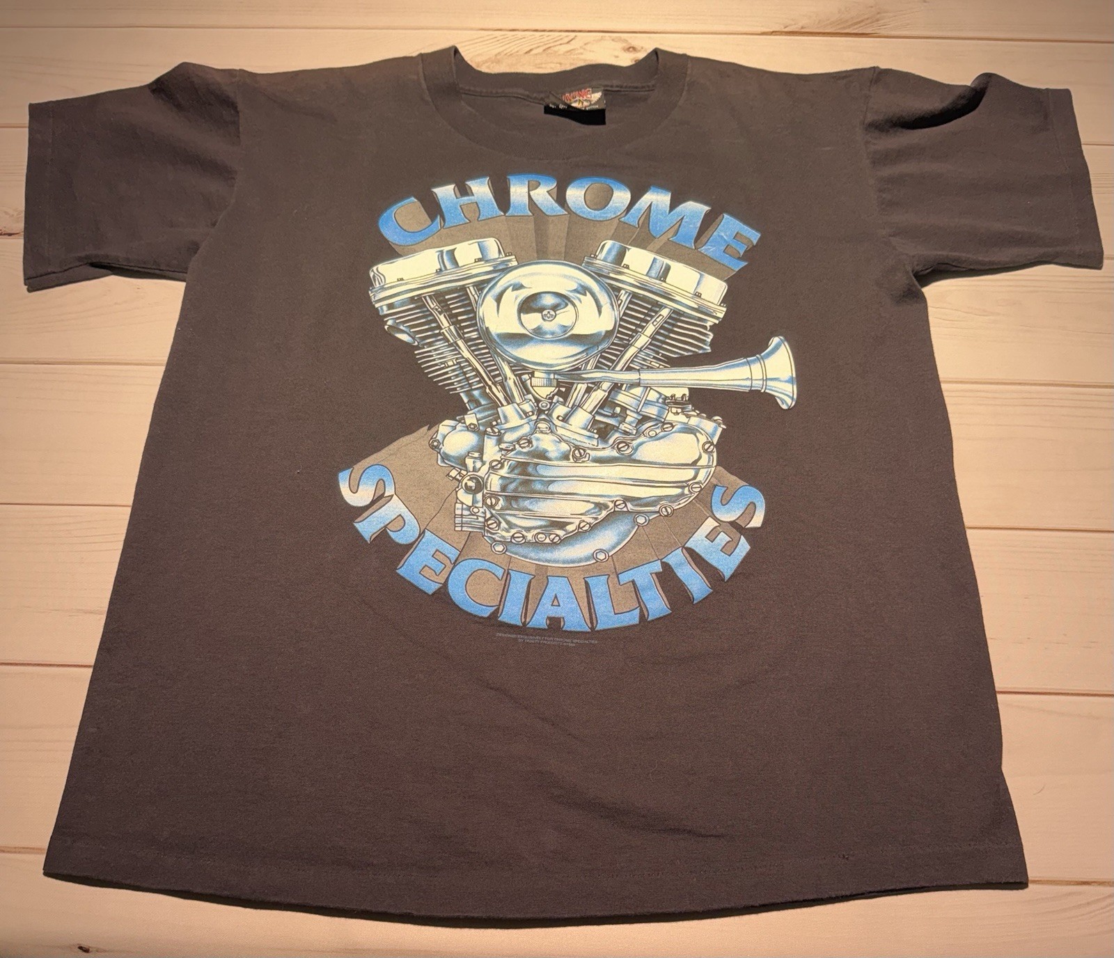 Vintage 90s Chrome Specialties Trinity Black Single Stitch USA Shirt Large