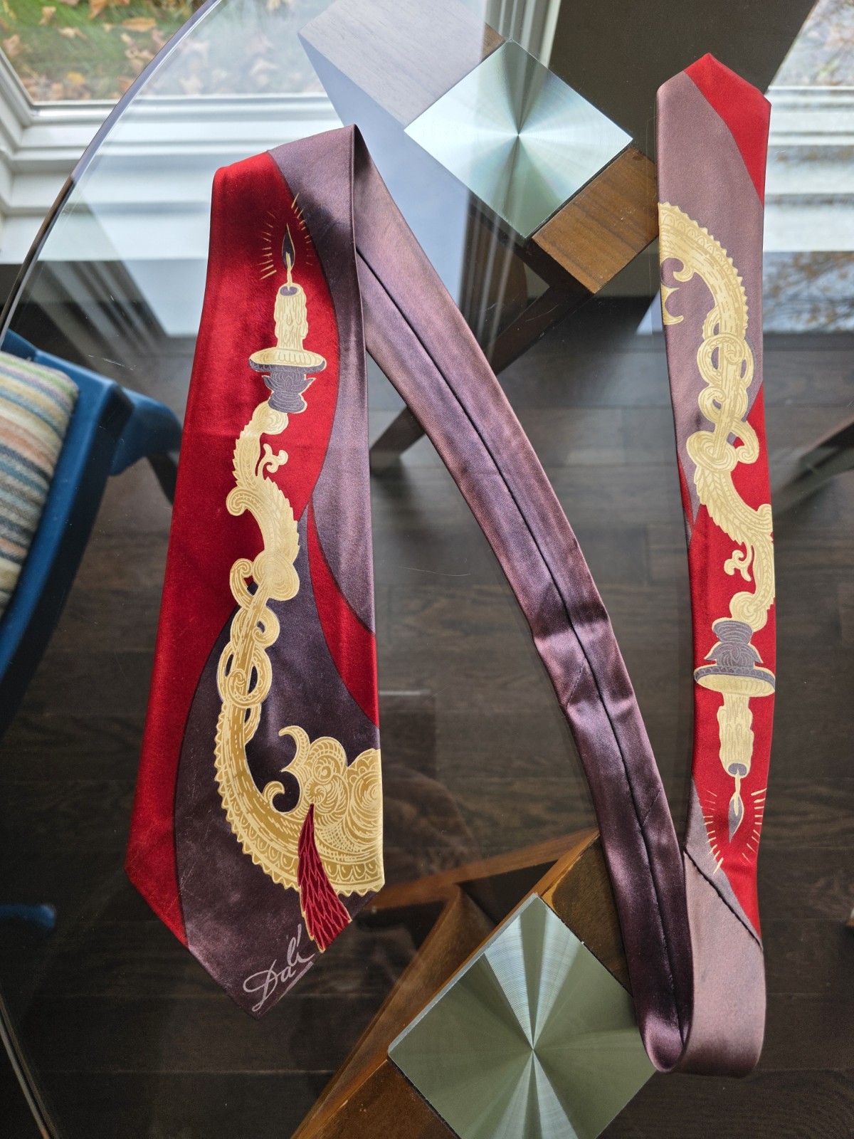 Vintage Salvador Dali Men\'s Neck Tie 1940s Silk Original Authentic Surrealism