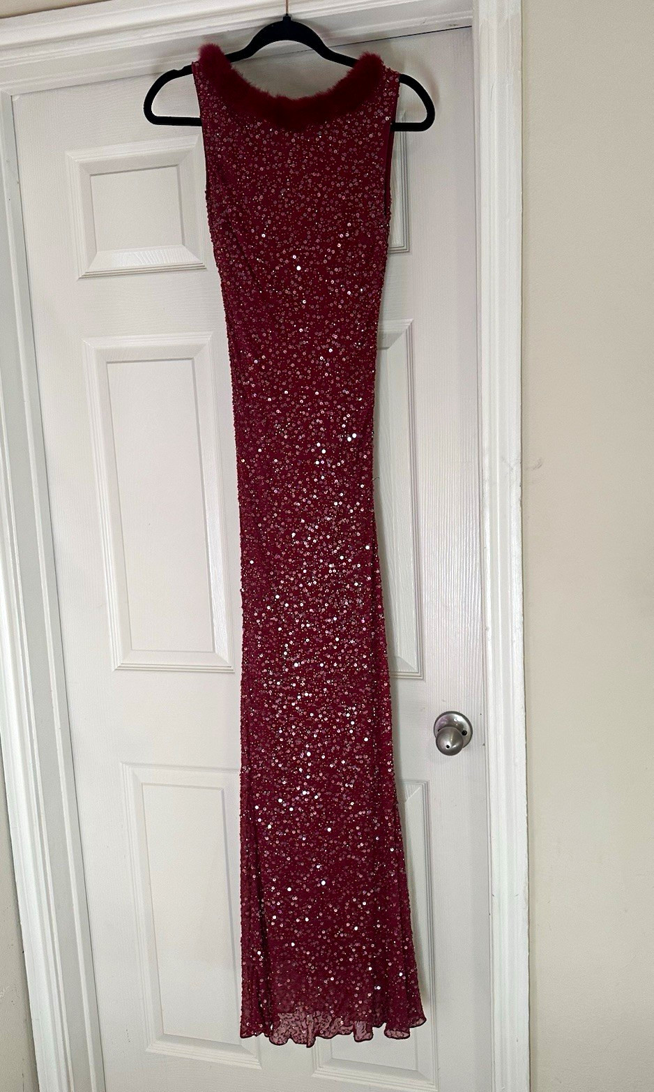 RARE Vintage Sue Wong Nocturne 100% Silk Burgundy Sequin/Beaded Evening Gown