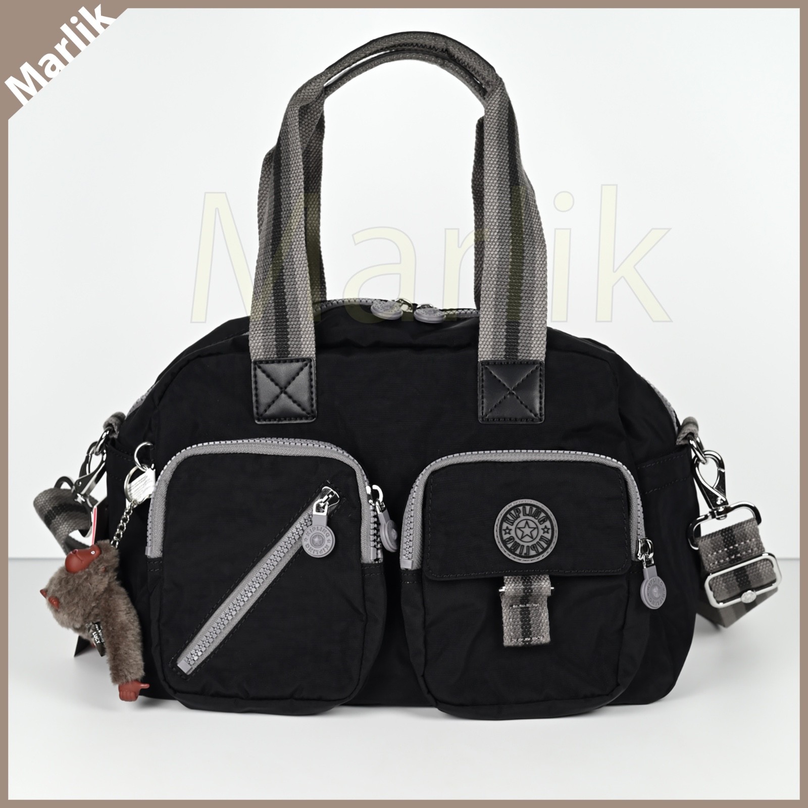 Genuine Kipling Defea Women\'s Crossbody Satchel Shoulder Bag, Black Gradient NEW