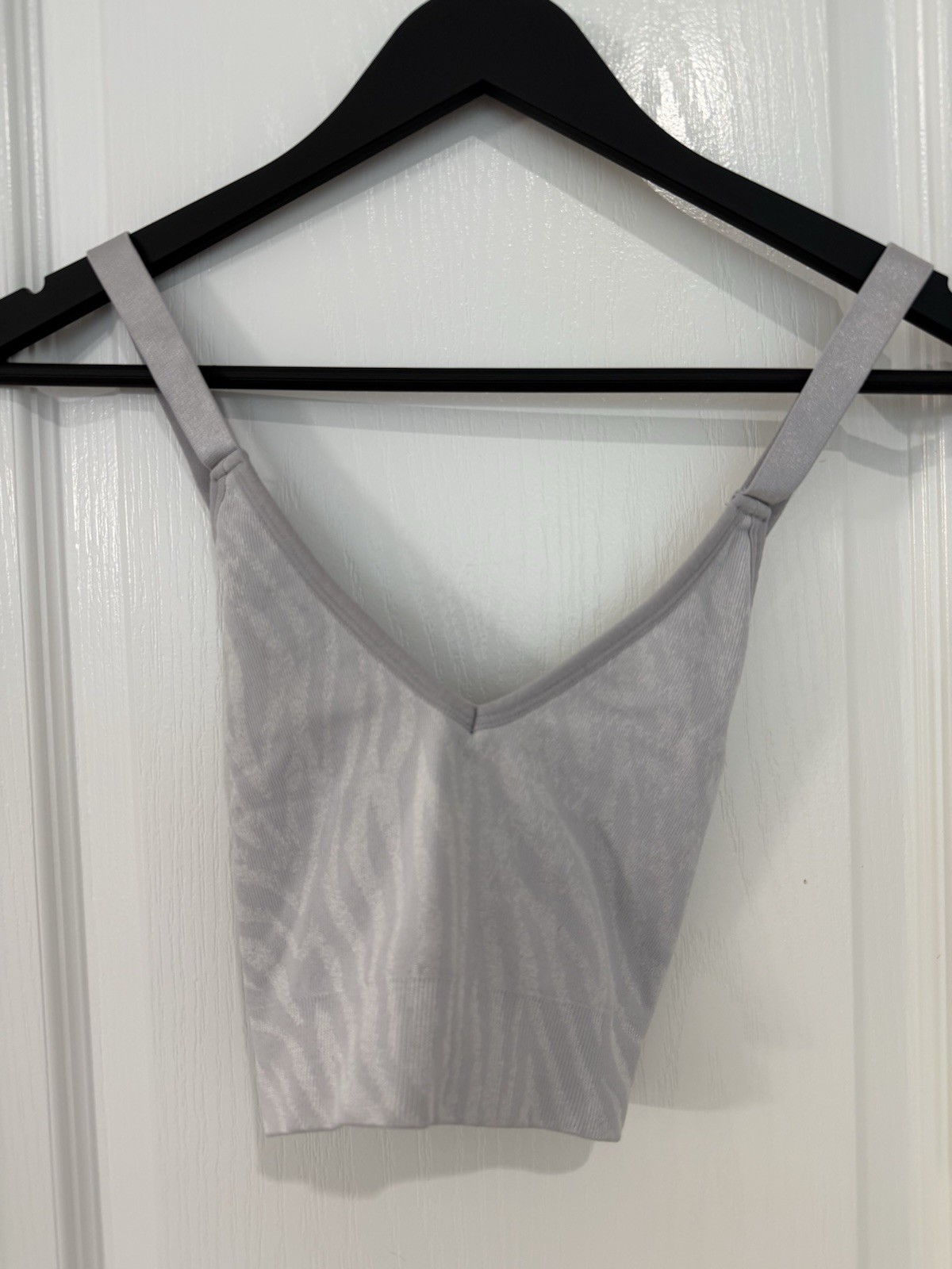 NWOT AYBL Women\'s Gray Zebra Pattern Workout Set Size Small