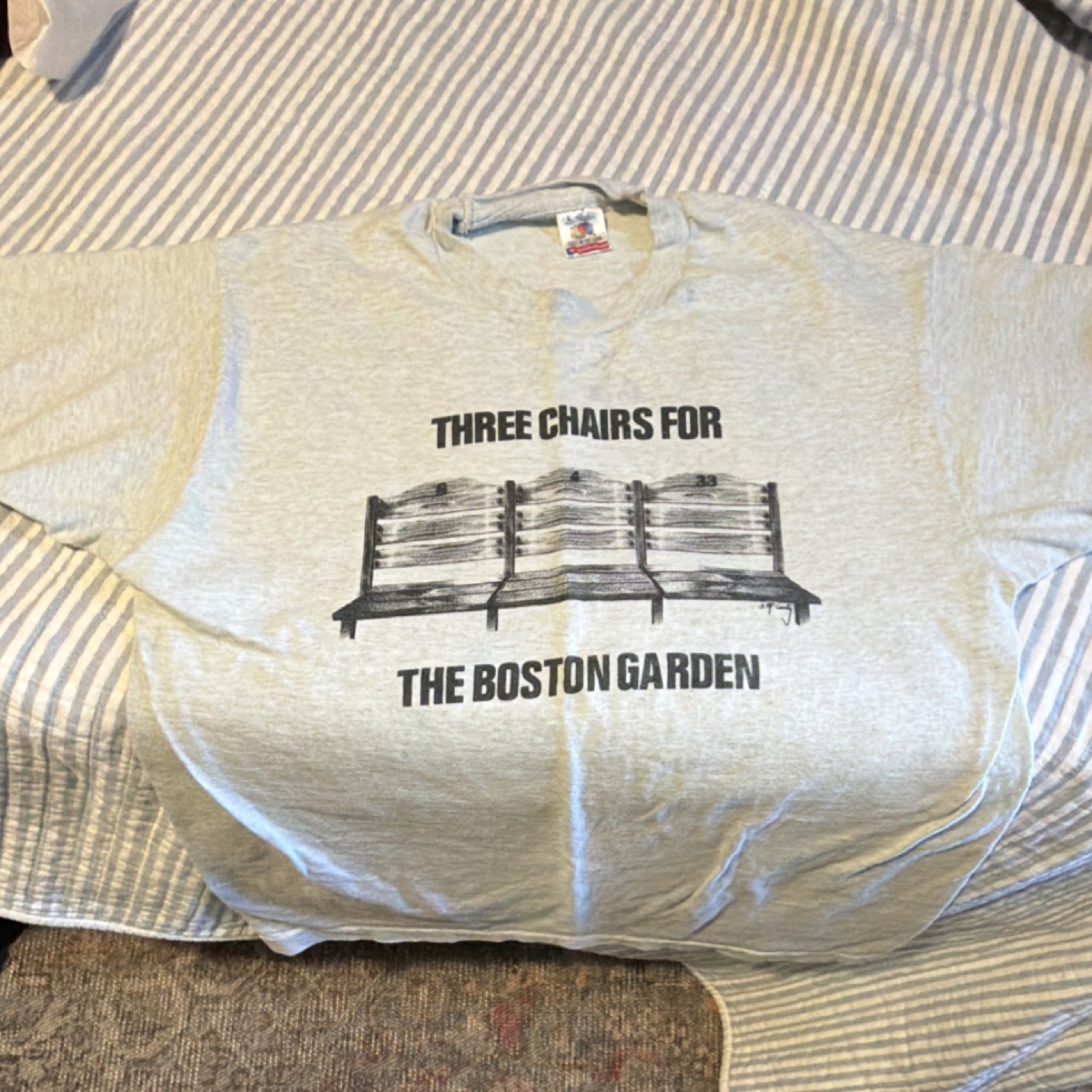 Vintage 90s Fruit of the Loom Men\'s L Graphic T-Shirt Boston Garden Crew