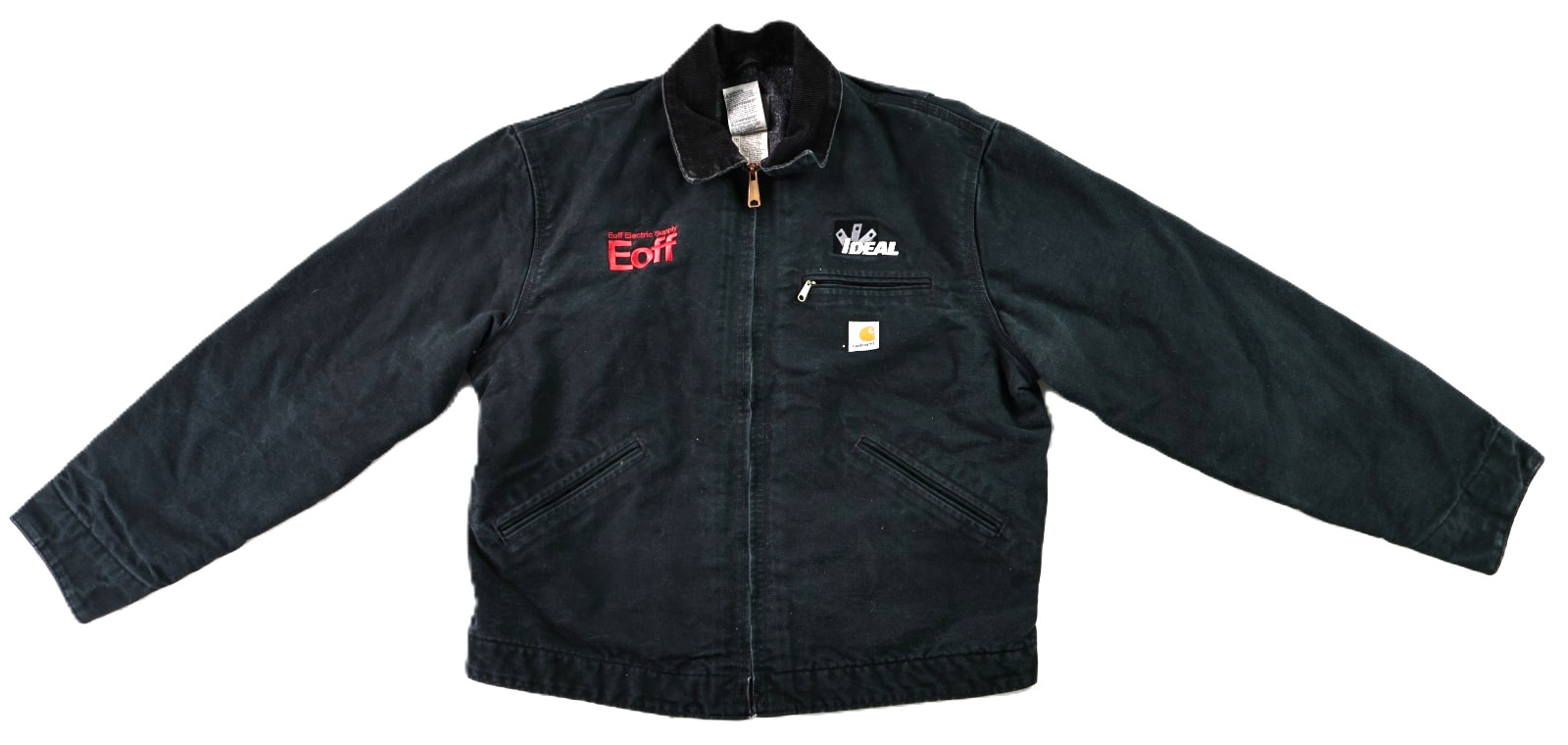 Vintage Y2K CARHARTT J01 USA Men\'s L 44 Black Blanket Lined Detroit Jacket