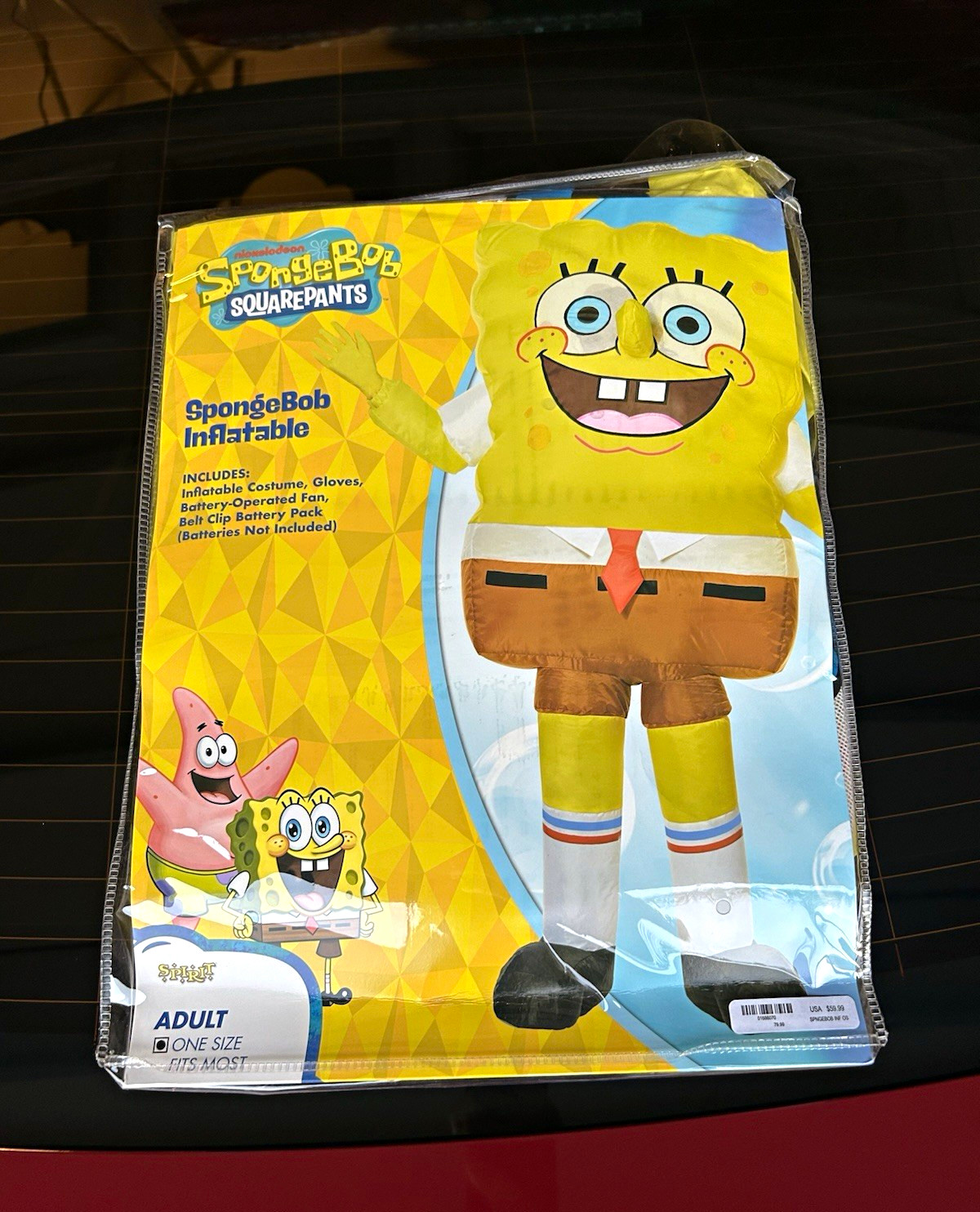 Spirit SpongeBob SquarePants Adult Inflatable Costume Yellow One Size Polyester