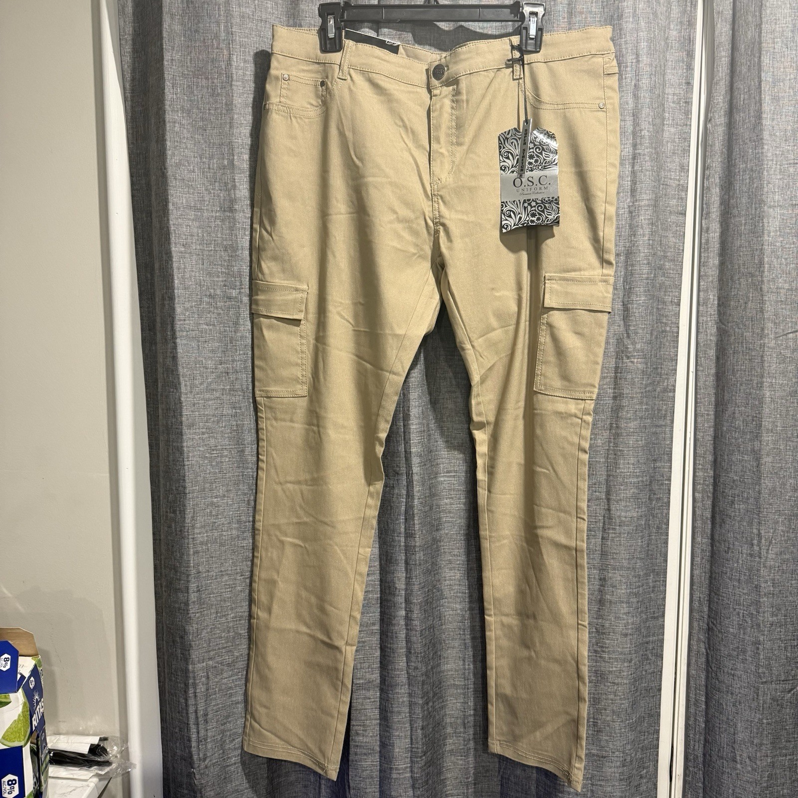 O.S.C. Uniform Premium Collection Khaki Cargo Pants Stretch Size 24 NWT