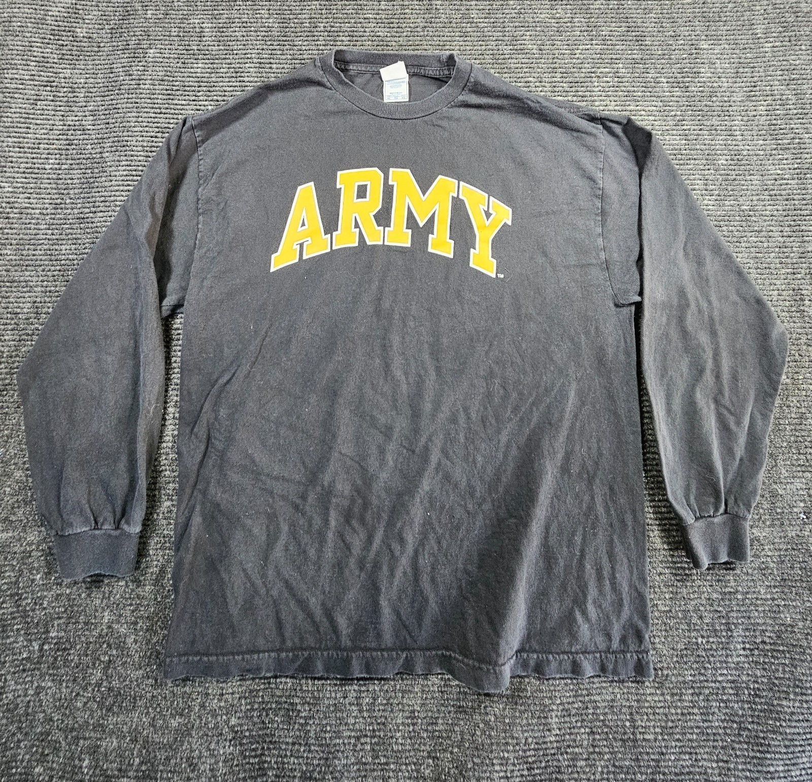 Alstyle Apparel T Shirt Mens XL Black Army Graphic Print Logo Cotton Long Sleeve