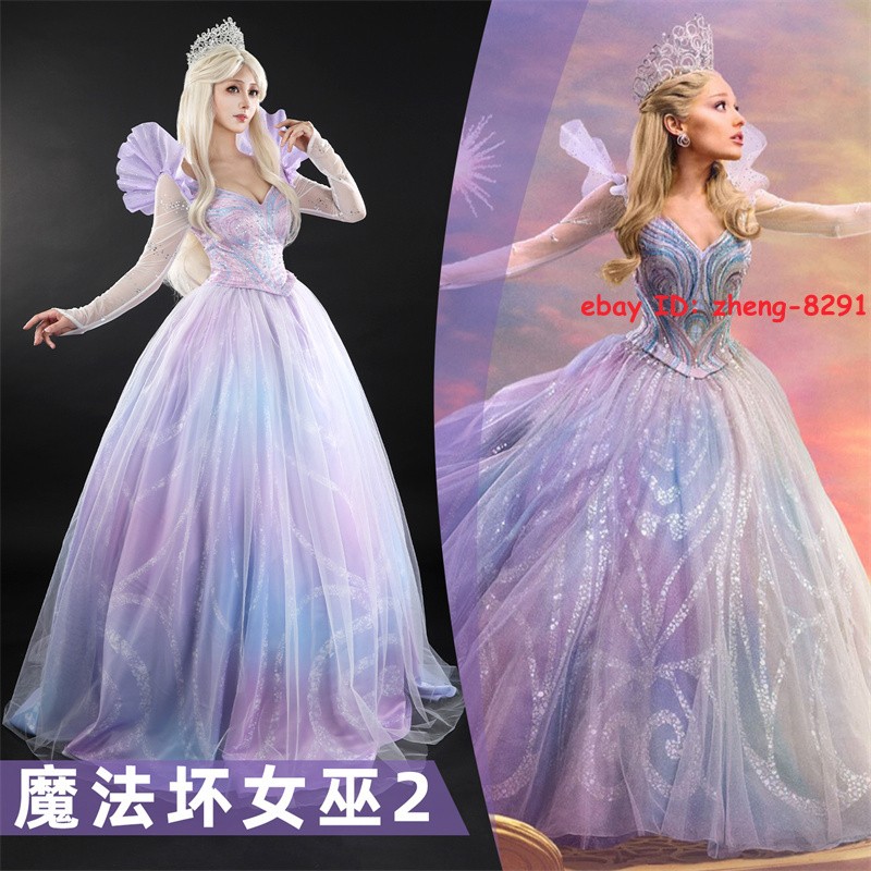 Wicked：For Good Glinda Cosplay Costume Suit Dress Skirt Halloween Cos Uniform
