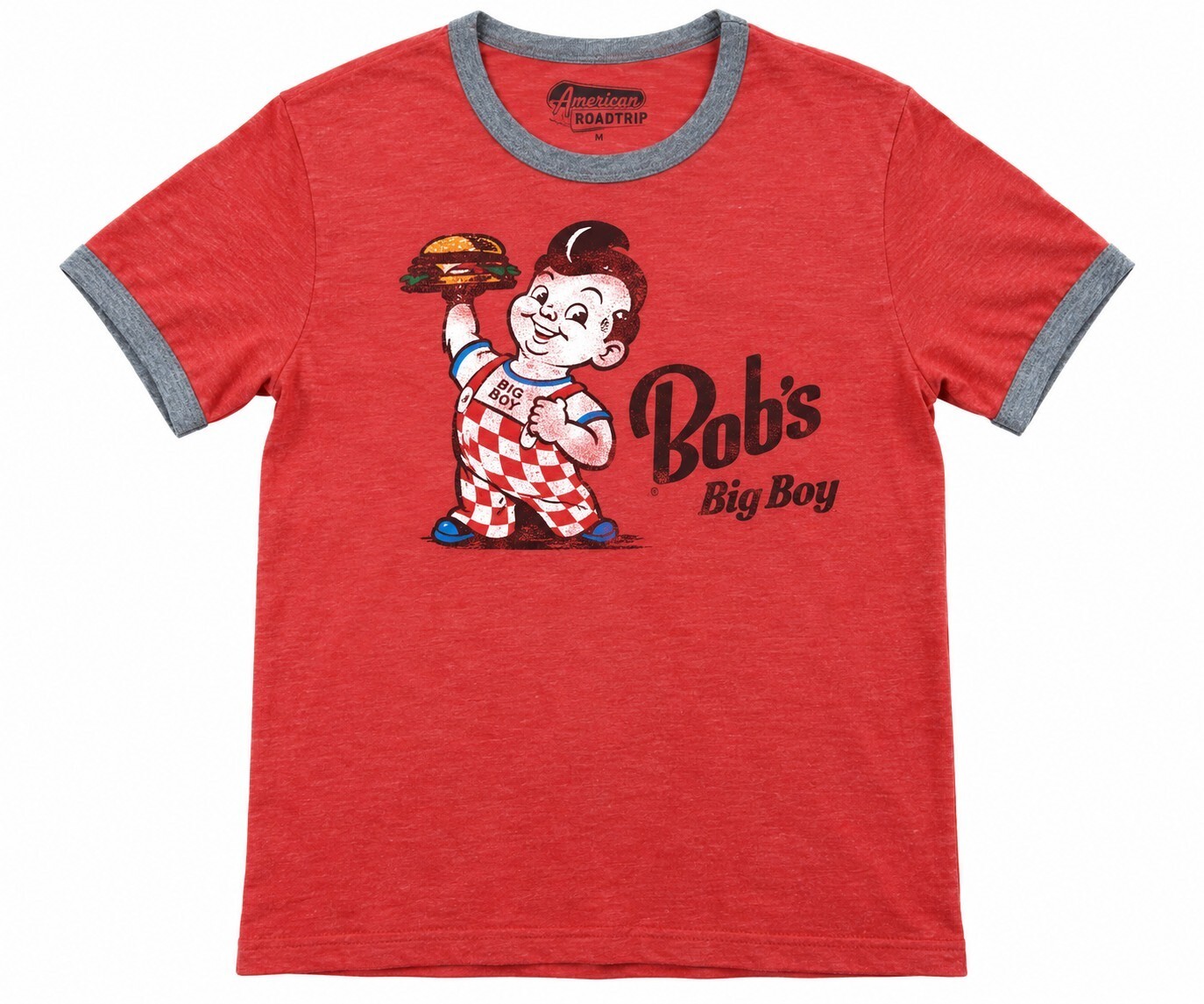 Bob’s Big Boy Mens Medium Red Ringer T Shirt Retro Restaurant Graphic Tee