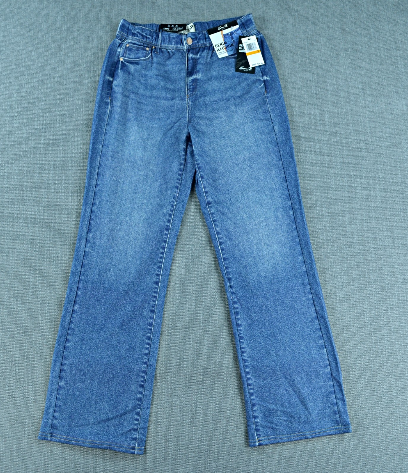 Seven7 Illusion Jeans Women\'s S Blue Pull On Relaxed Denim Look Jean NWT