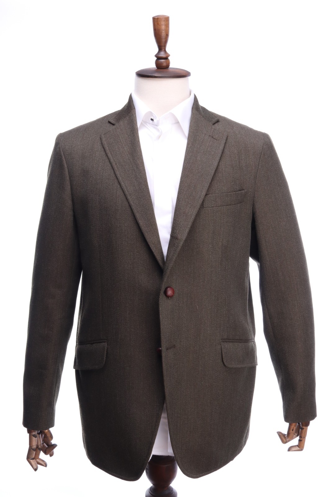 HACKETT LONDON Men\'s Olive Green Wool Blazer Jacket Size: IT54 Authentic Designe