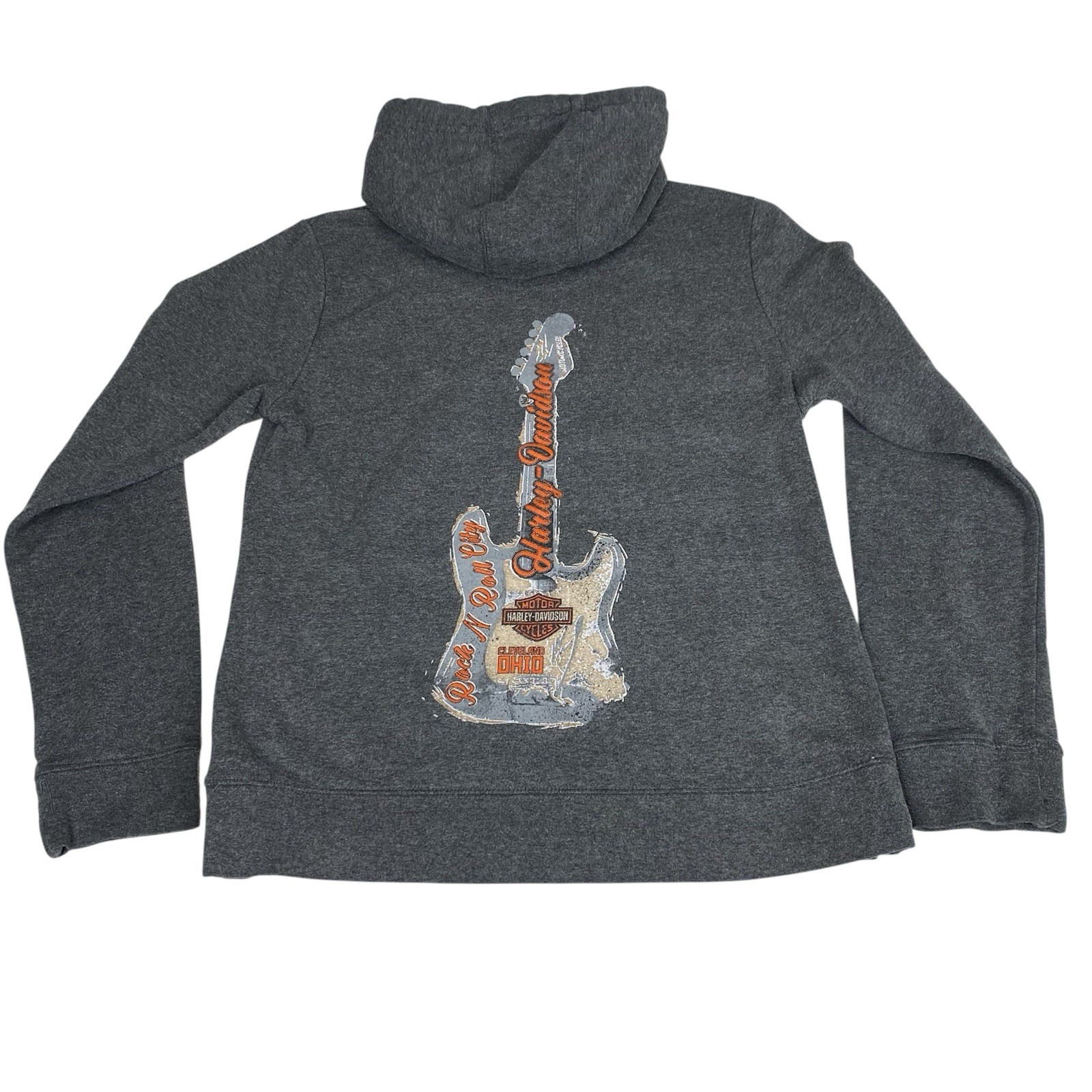 Harley-Davidson Mens Sz S-XS Rock N Roll City Guitar Hoodie Cleveland Ohio