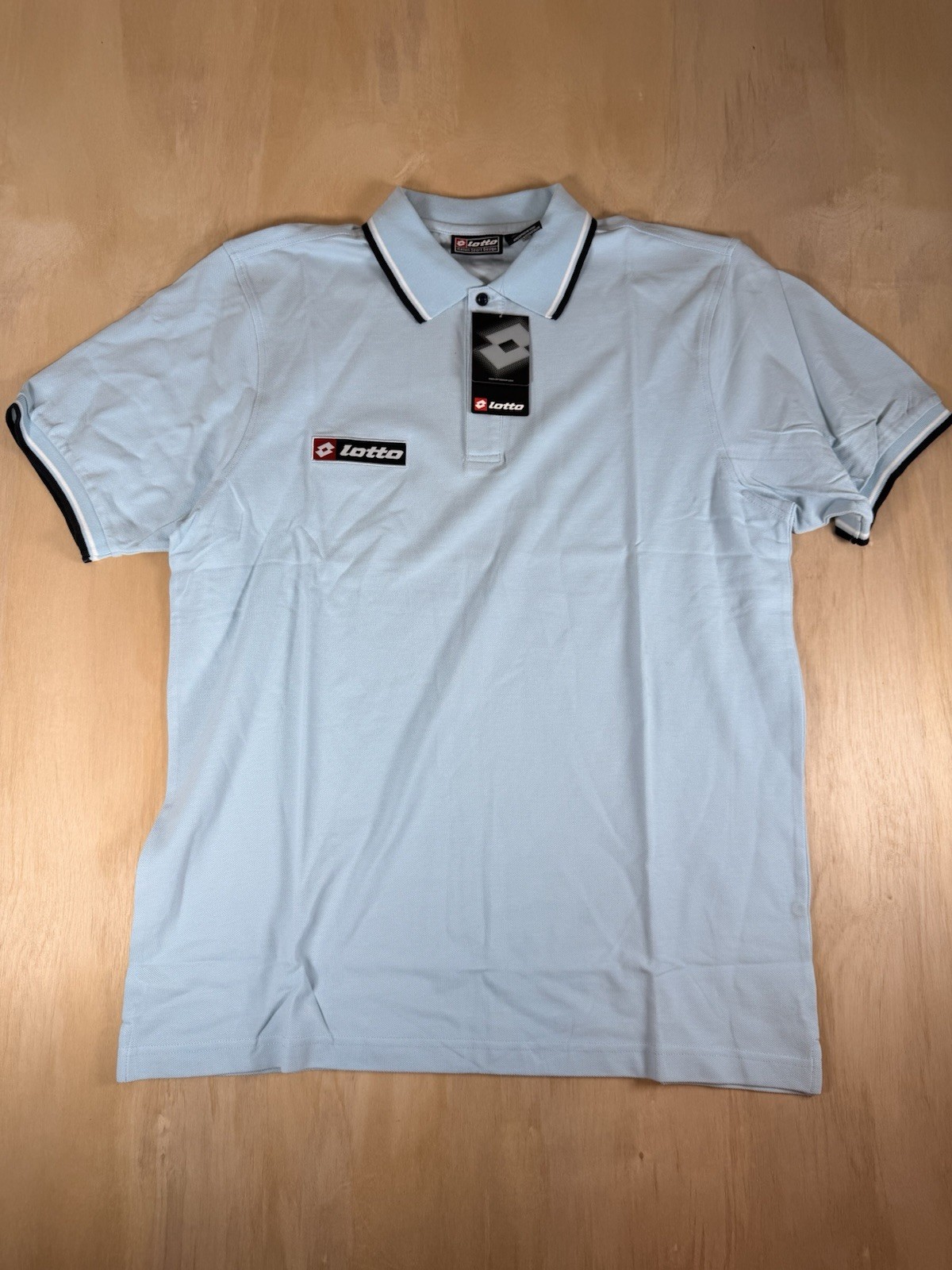 NWT Lotto Italian Tennis Atheltic Polo Shirt 1/4 Button Men’s XXL Blue Black