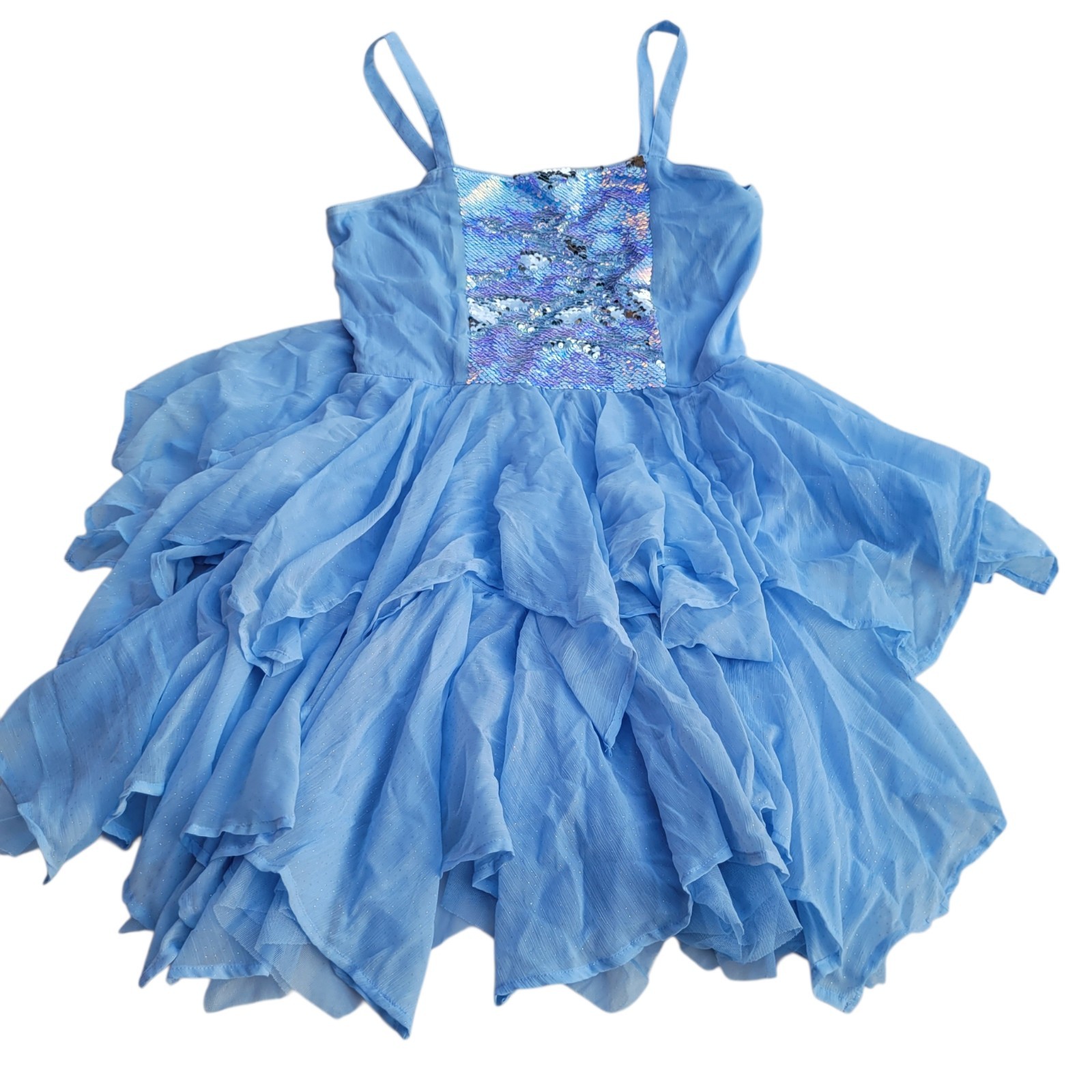 Justice Girls Light Blue Sleeveless Dress Sequins Size 20