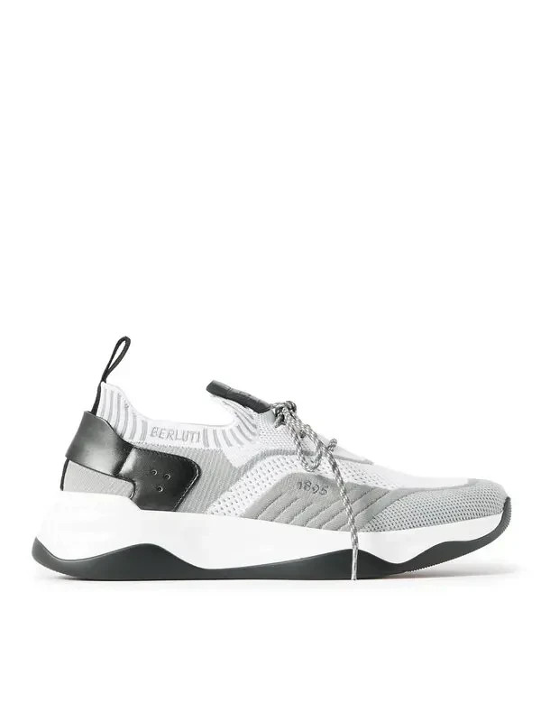 Berluti Paris Shadow  Venezia Knit Trainers Sneakers Gray Rare UK10 US 11 44
