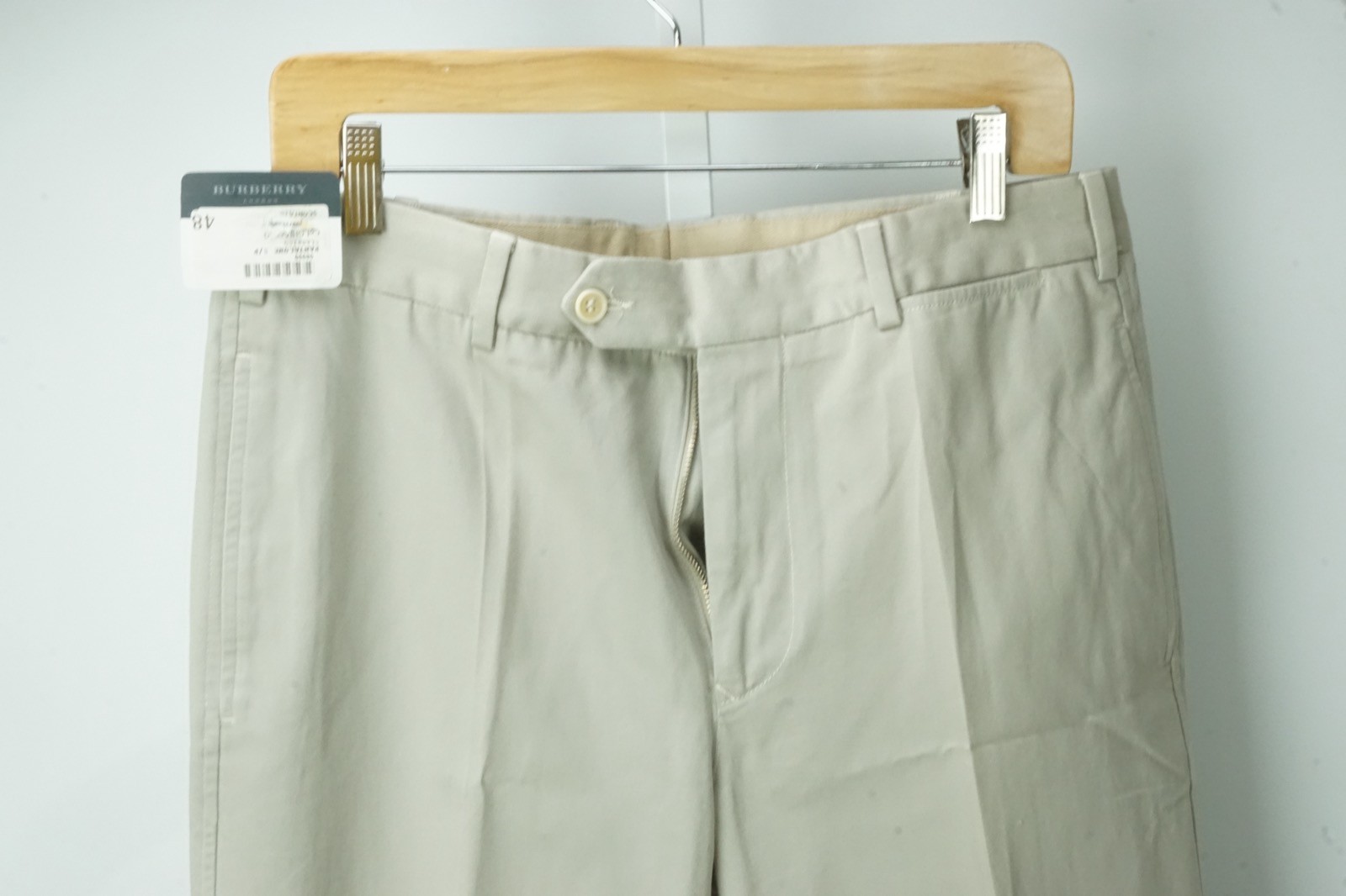 Burberry London Khaki Beige 100% Cotton Chino Pant 48 EU BRAND NEW