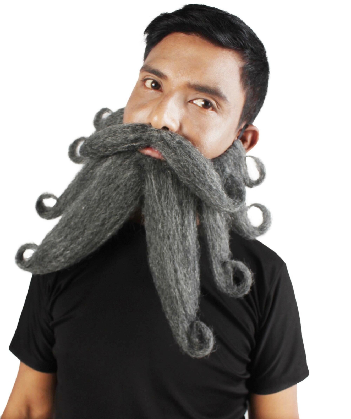 HPO Adult Men\'s Giant Ash Grey Pirates Davy Jones Mustache and Beard