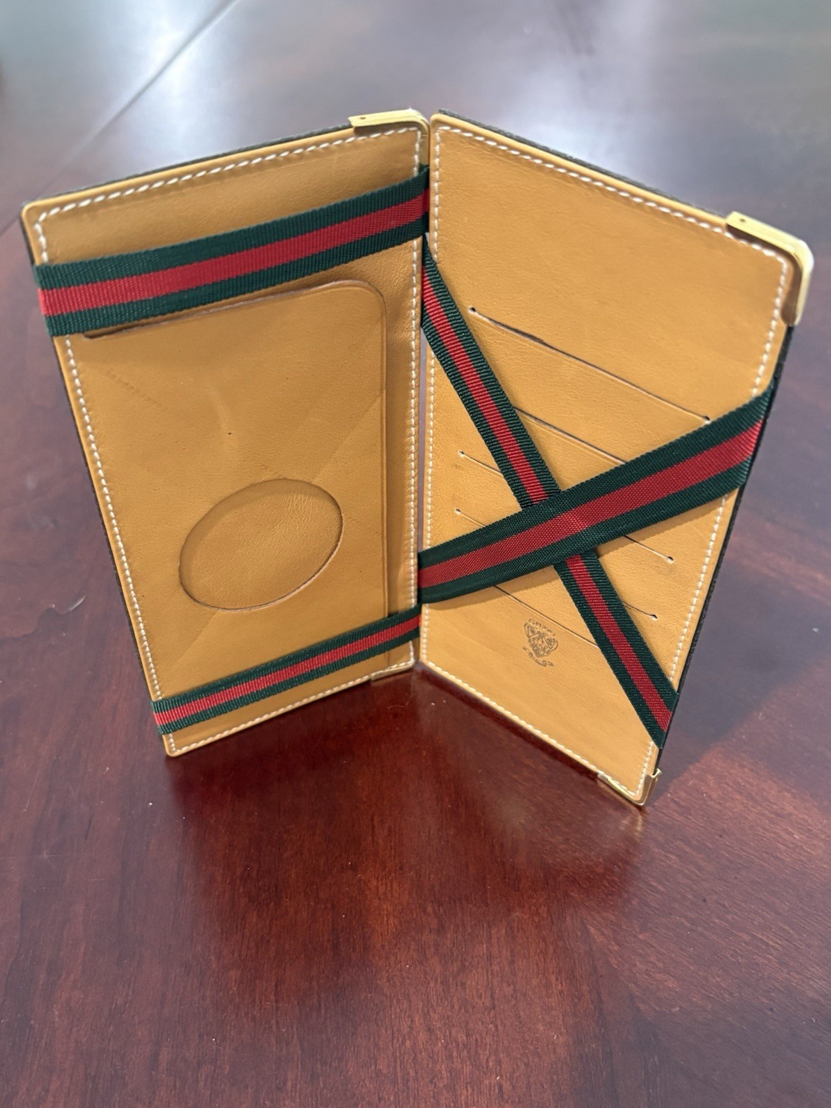 Authentic Vintage Leather Gucci Magic Flip Wallet for Cards / Paper Currency