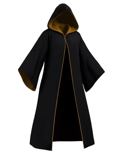 Elegant Hooded Wizard Robe for Adults - Unisex Magical Costume for Halloween