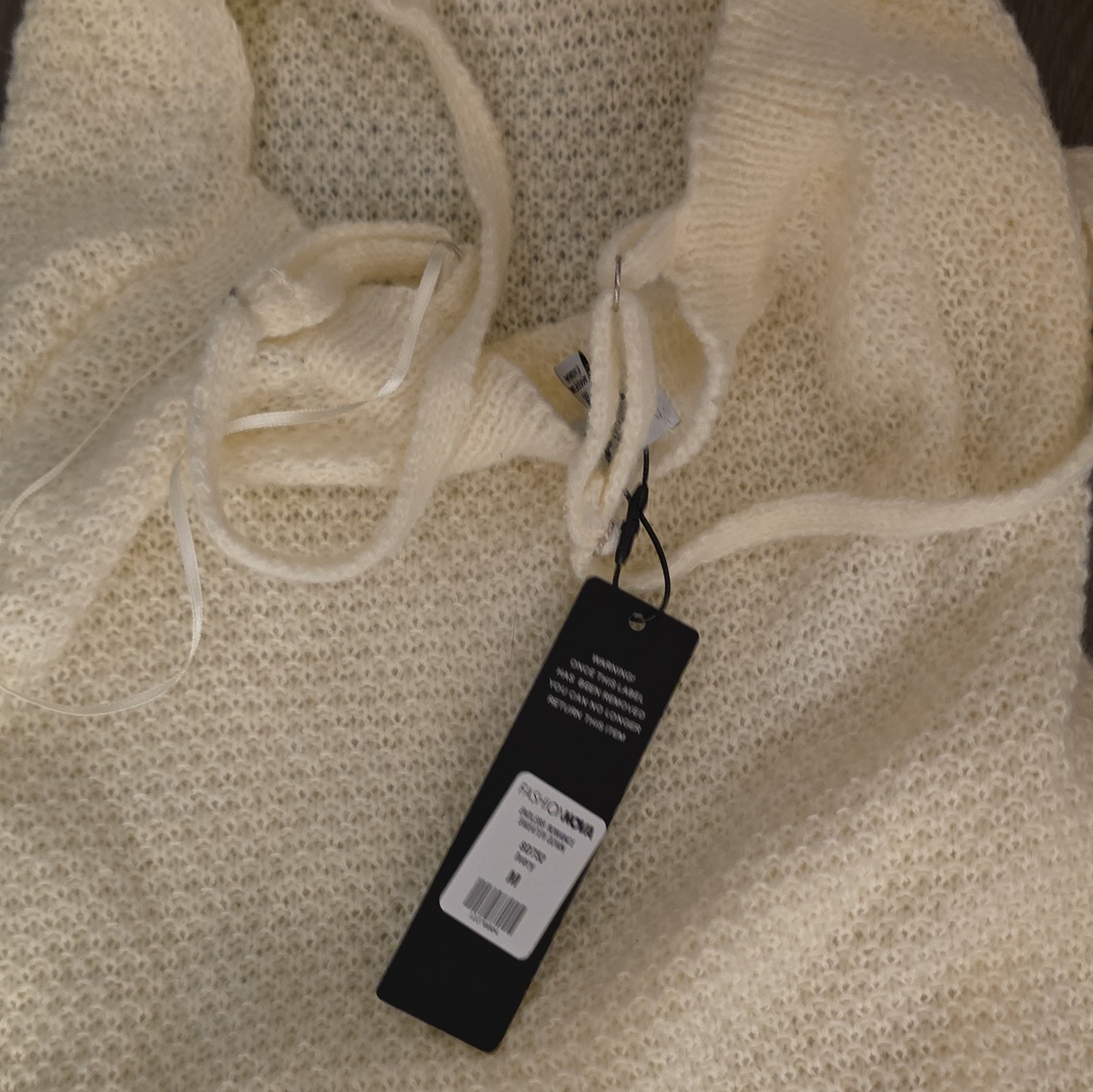 Fashion Nova Cream Knit M Dress