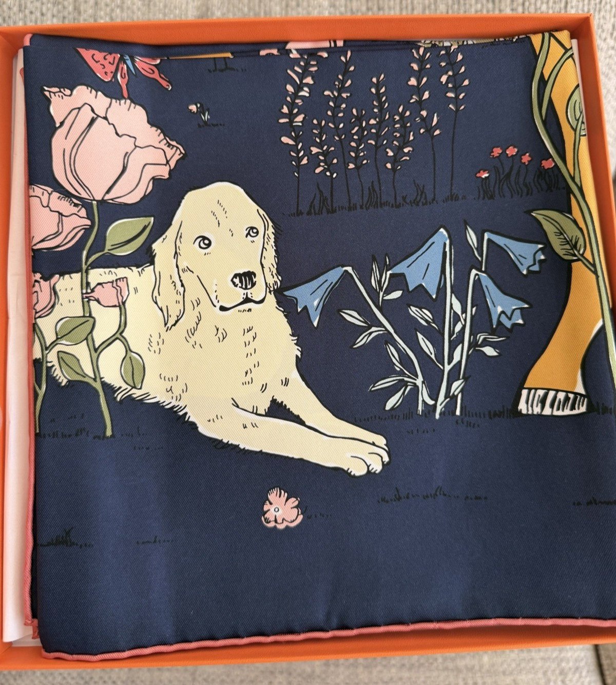 NEW HERMES Bleu Marine / Mordoré /Vert Le Pommier Sellier 100% SILK Scarf 90