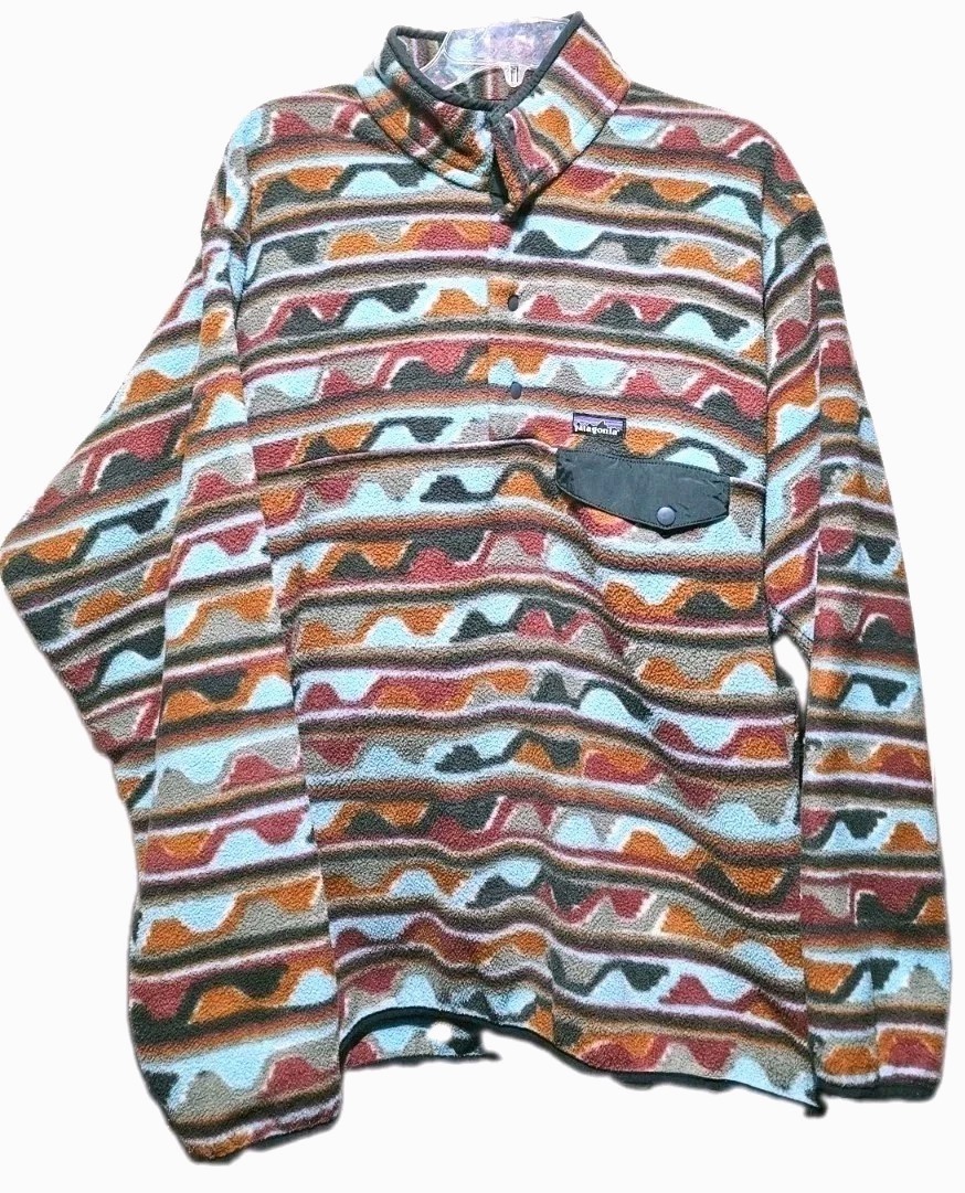 Patagonia Synchilla Mens Snap-T Pullover Fleece Aztec Southwest Pattern-(XL)