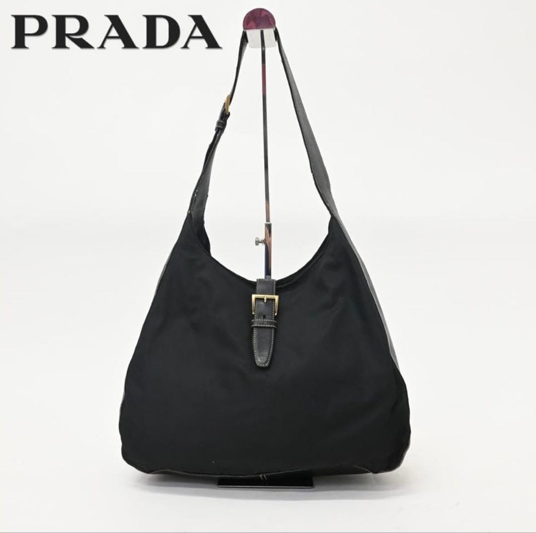 a1884 PRADA One Shoulder Bag Gold Buckle