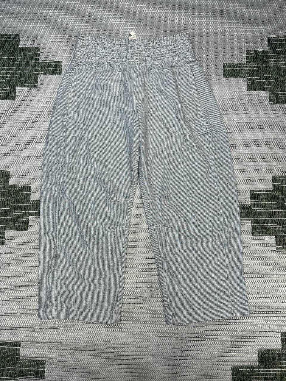 Pilcro Pants Womens Medium Gray Linen Cotton Wide Leg Crop New 