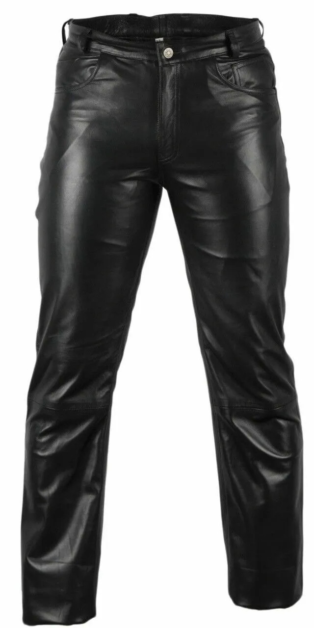 Motorcycle Pants Men Biker Dual Sport Motorbike Genuine Leather Pants Riding