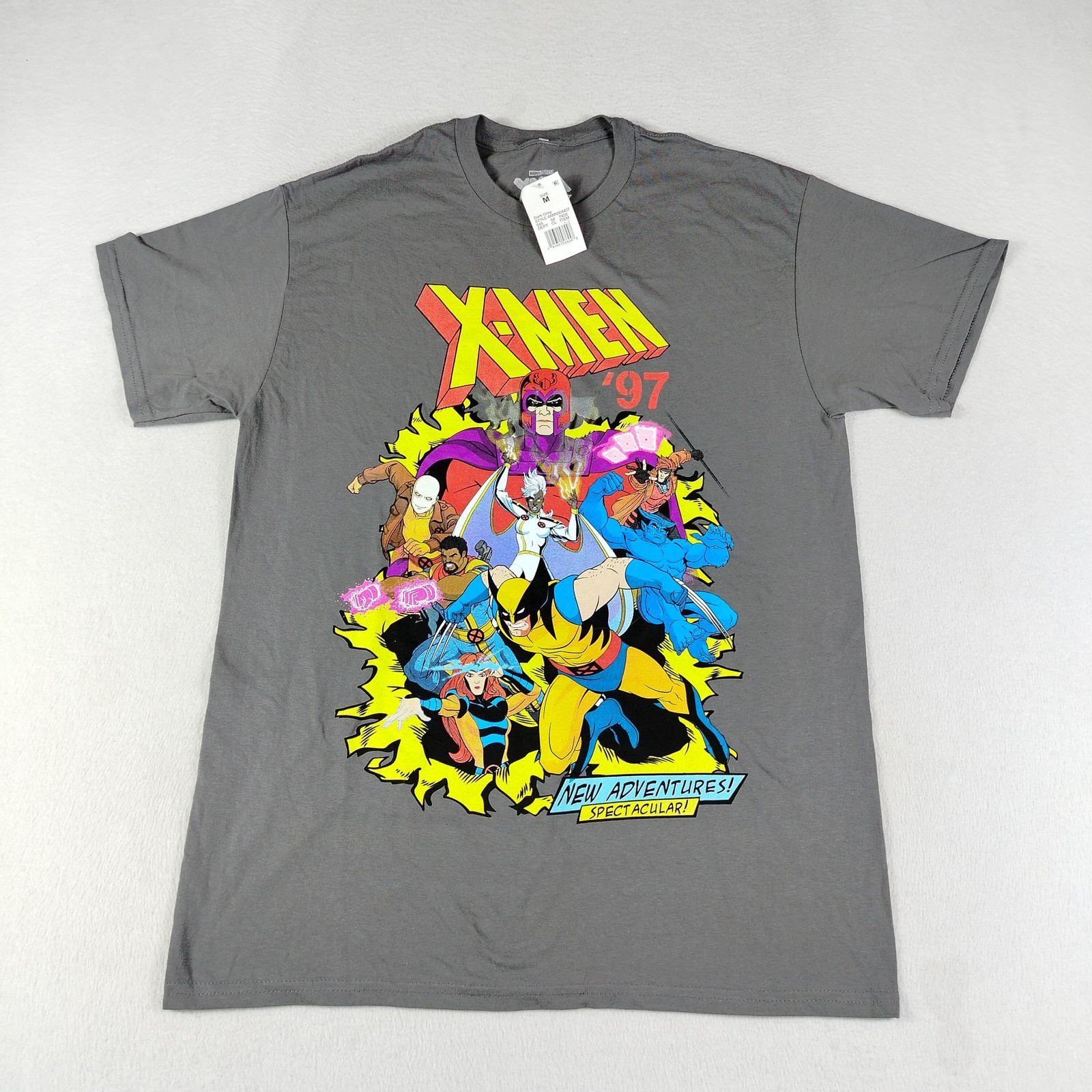 Marvel X-Men Shirt Mens Medium Dark Gray 97 Animated Series Superhero Tee New