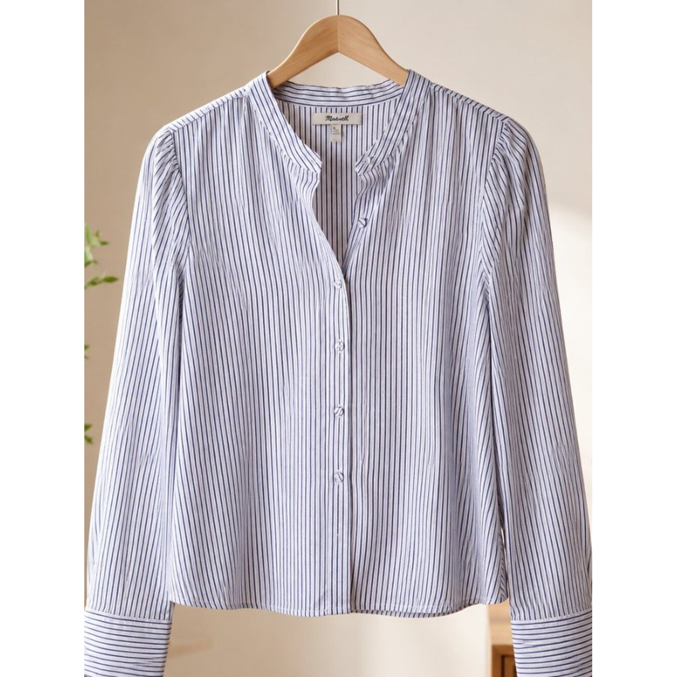 Madewell XL Blue White Striped Button Down Shirt Long Sleeve